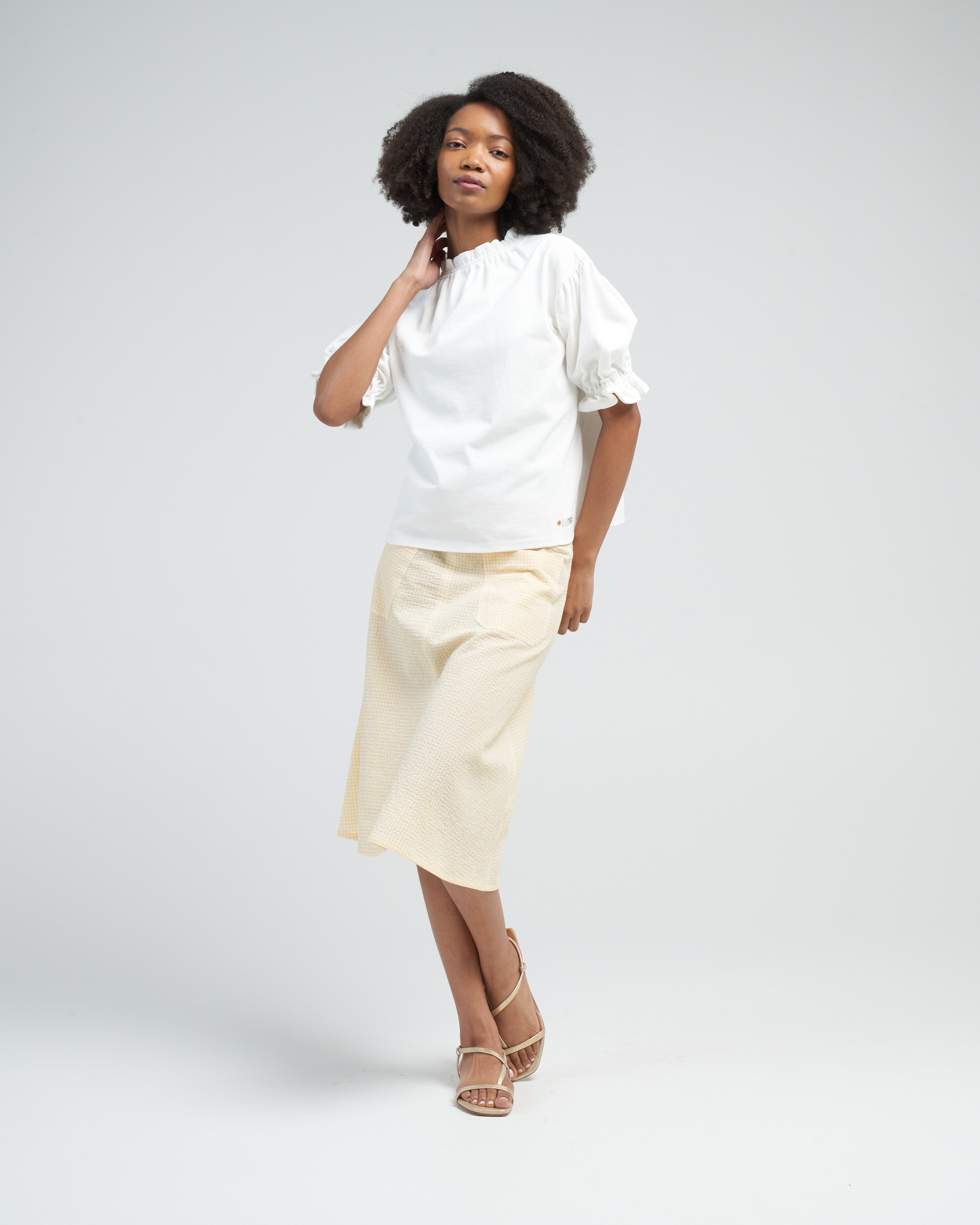 Atlantique Ascoli Short Sleeve Sweatblouse Natural White