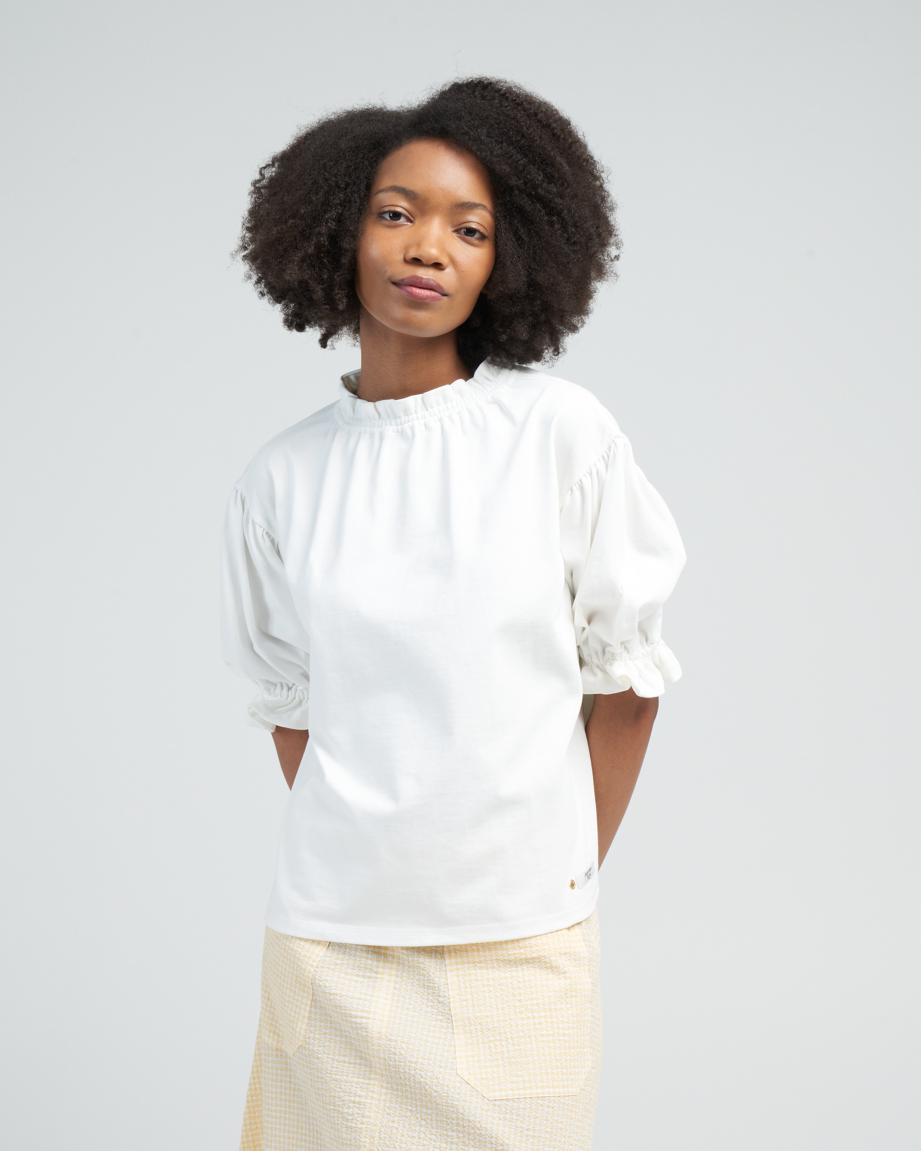 Atlantique Ascoli Short Sleeve Sweatblouse Natural White