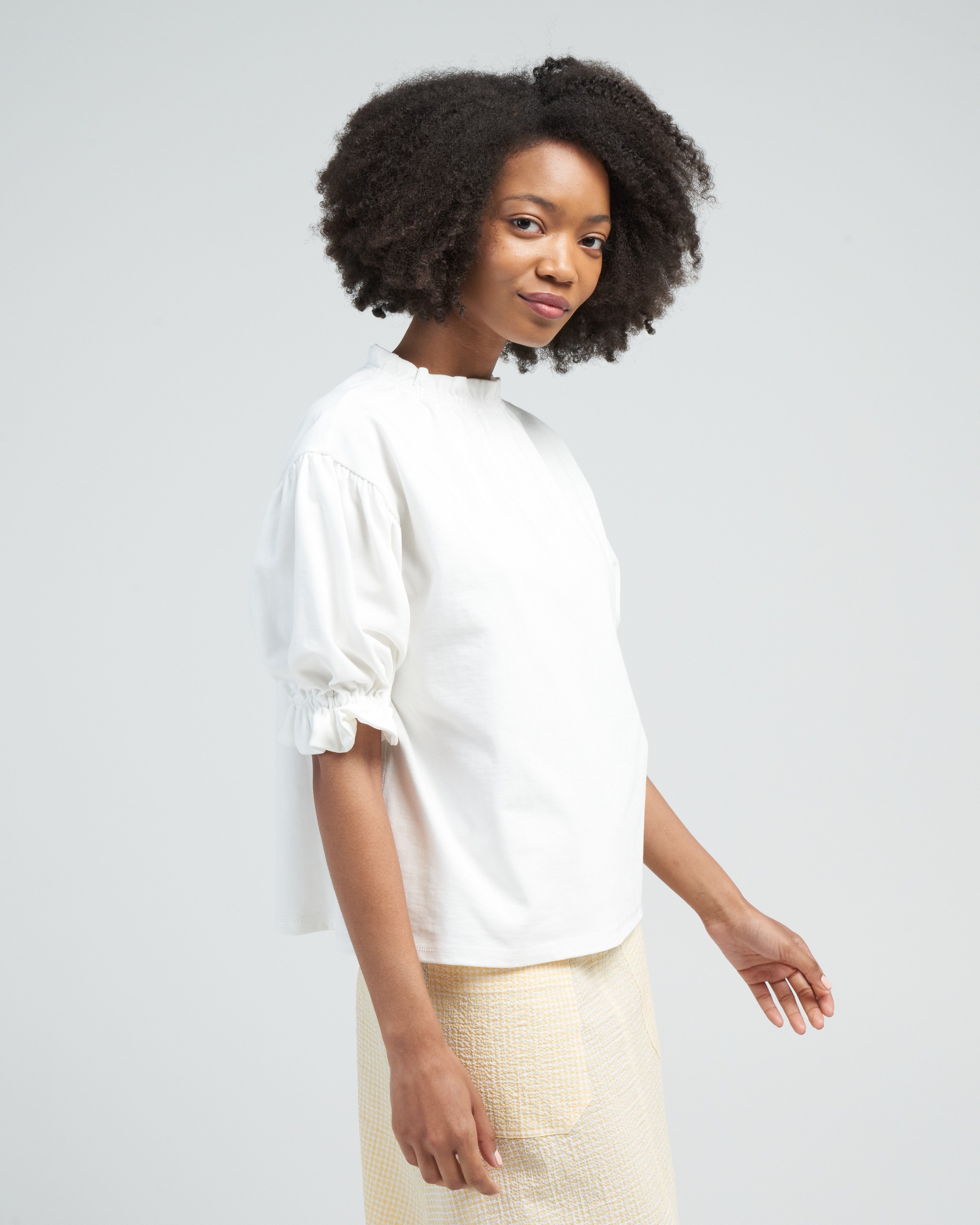Atlantique Ascoli Short Sleeve Sweatblouse Natural White
