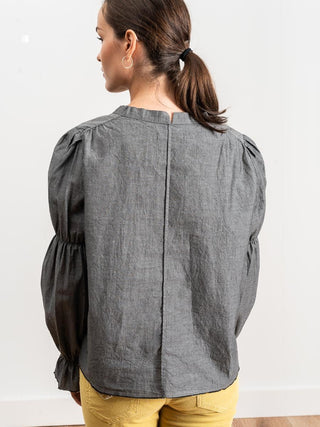 josie blouse - grey chambray