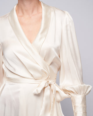 zimmermann silk wrap dress white ZIMMERMANN Wrap-Front Silk Mini Dress