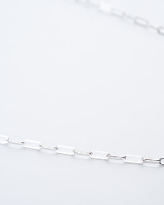 silver square link chain with 3 yellow gold loops 16/18 - silver/gold