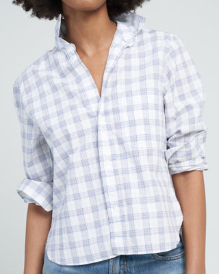 silvio untuckable button up - textured blue plaid