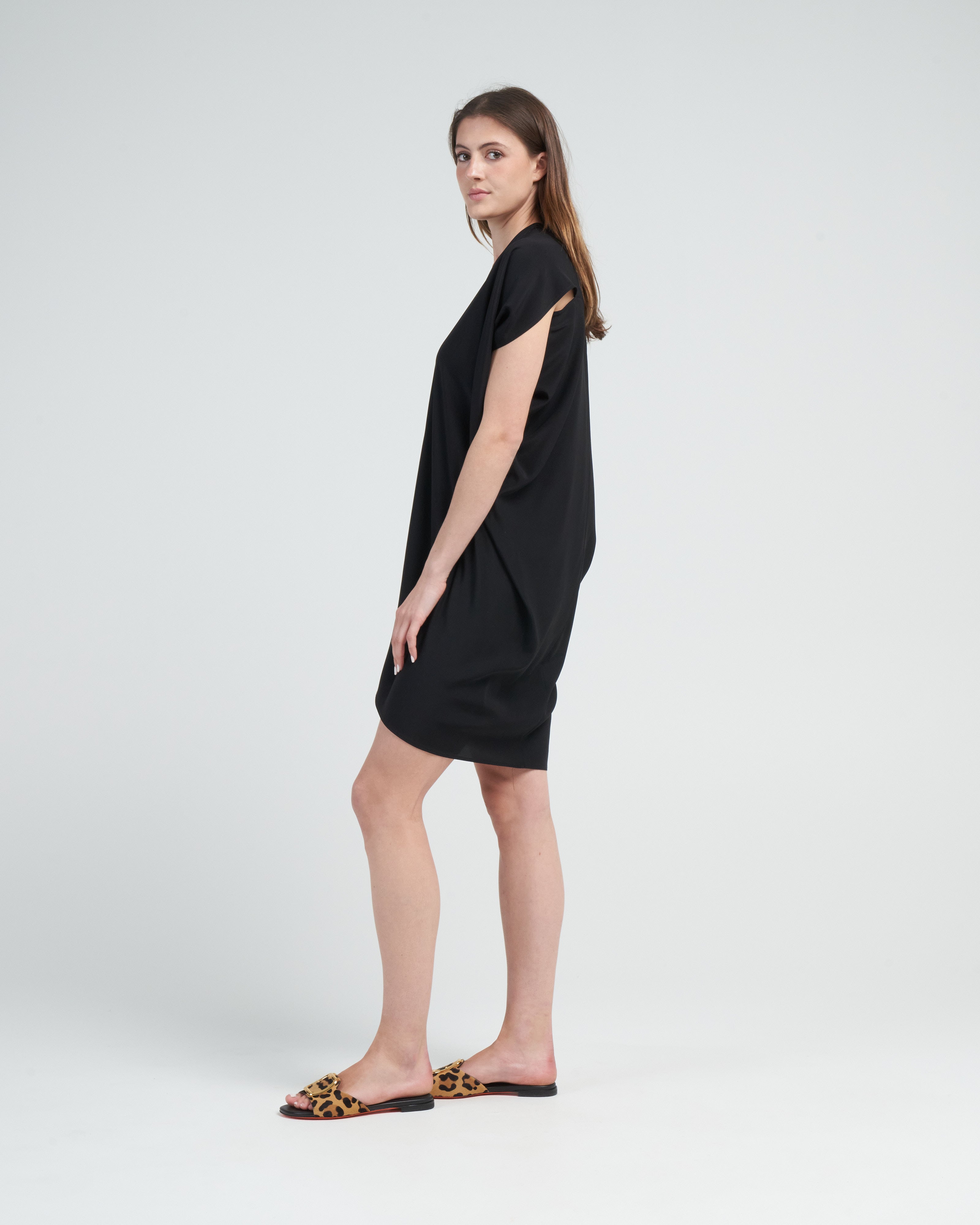 Zero Maria Cornejo Simple Foil Mini Dress Black Zero Maria Cornejo Simple Foil Mini Dress Black