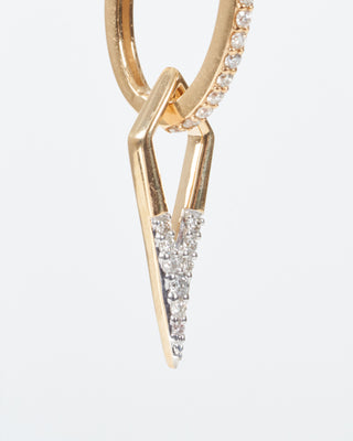 single classic open dagger charm - gold/diamonds