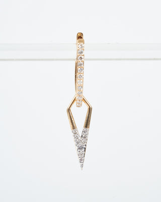 single classic open dagger charm - gold/diamonds