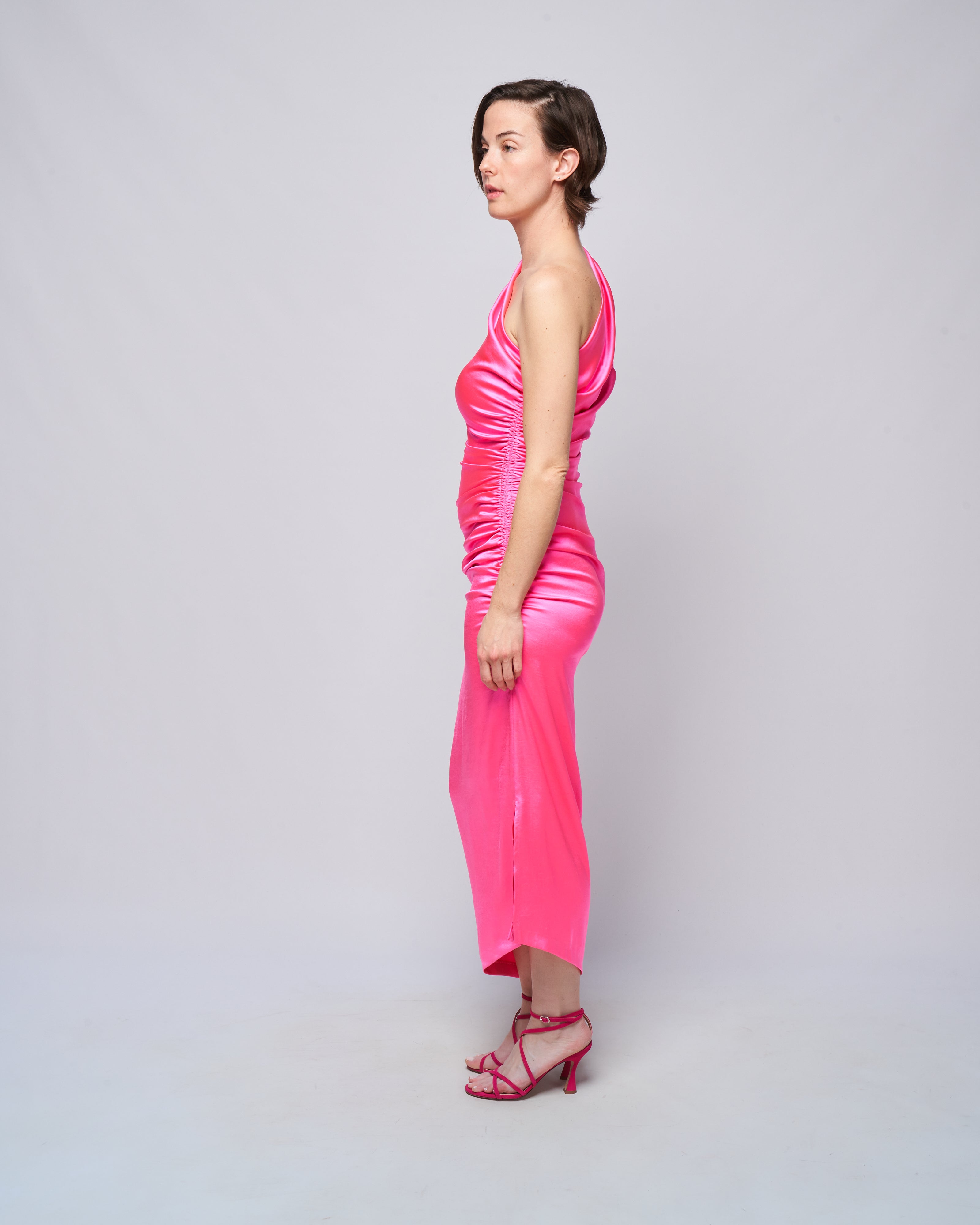 Smythe Single Shoulder Asymmetrical Dress Hot Pink Smythe Single Shoulder Asymmetrical Dress Hot Pink