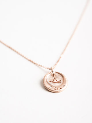 rose gold horoscope necklace - libra