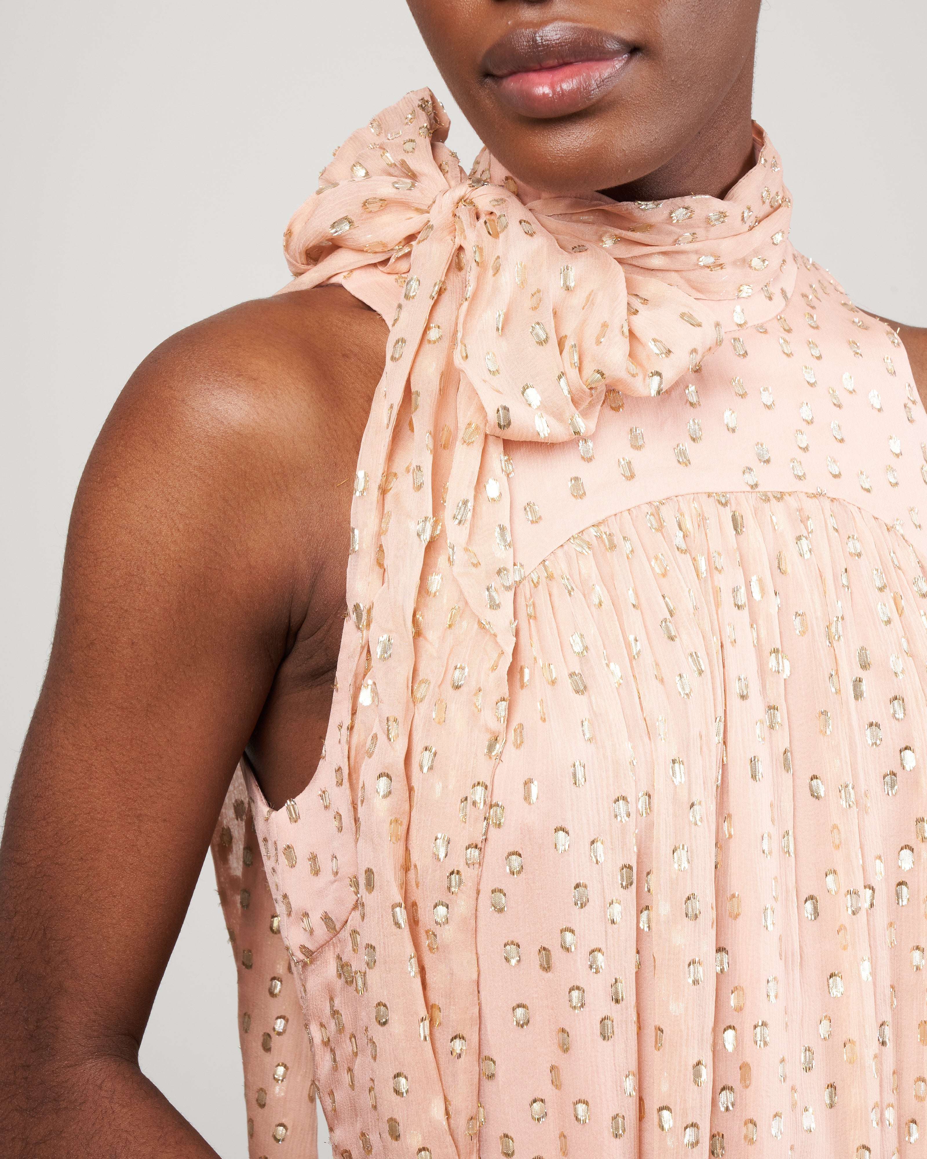 Zimmermann Sleeveless Tie Neck Dress Blush Blh - Main Image