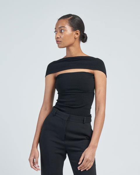 Toteme Slip-Through Knit Top Black