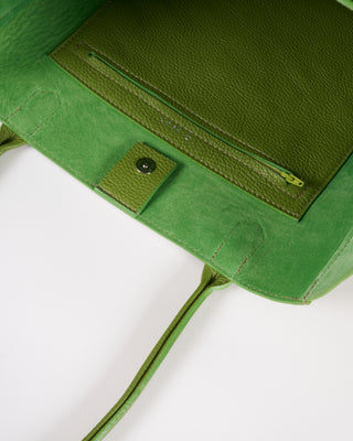 slouchy pocket tote - leaf calf