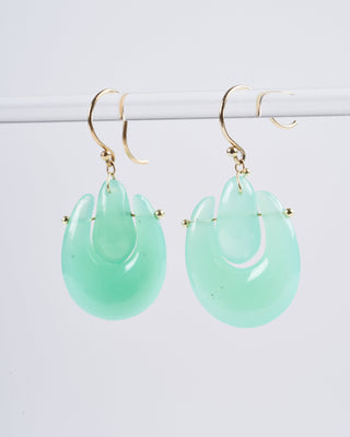 small o'keeffe chrysphrase earrings - green