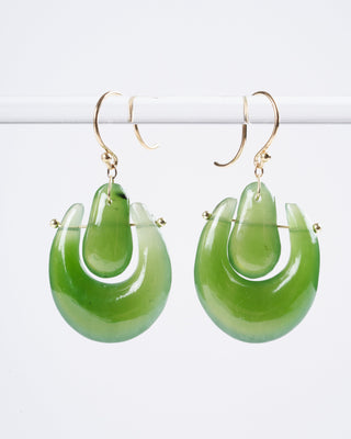 small o'keeffe jade earrings - dk green