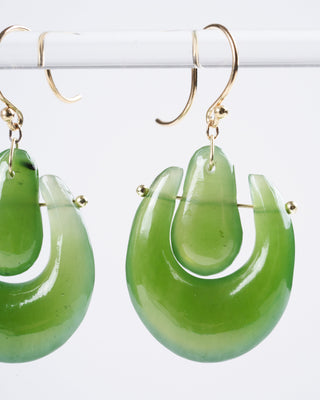 small o'keeffe jade earrings - dk green