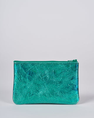 small zip pouch - hologram jade