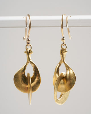 small peacock link earring - gold