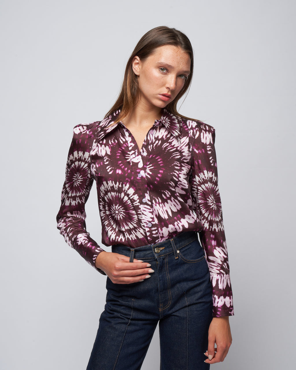 Smythe Box Pleat Shirt Plum Mandala – scarpa