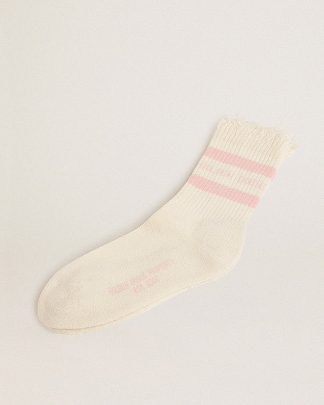 Golden Goose Socks High Rib/ Stripes/Golden Goose/Ripped Papyrus/Baby