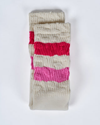 socks high rib/stripes/ripped - papyrus/azalea/bubblegum 81703