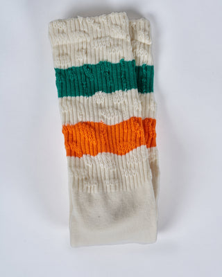 socks high rib/stripes/ripped - papyrus/bosphorus/arancio fluo