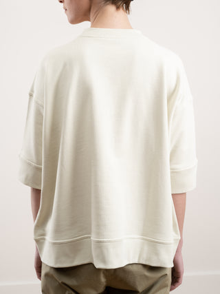 oversized short sleeve sweatshirt - knit chalk