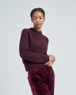 soft mohair shrunken crewneck pullover