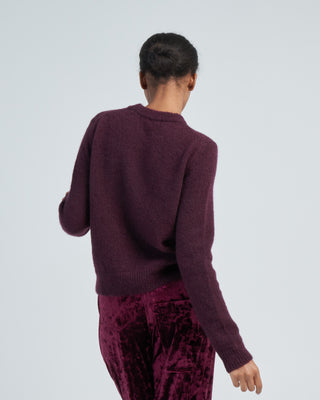 soft mohair shrunken crewneck pullover