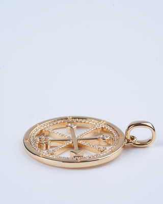xl wheel charm - gold/diamond