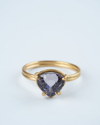 spinel teardrop ring - purple/ gold