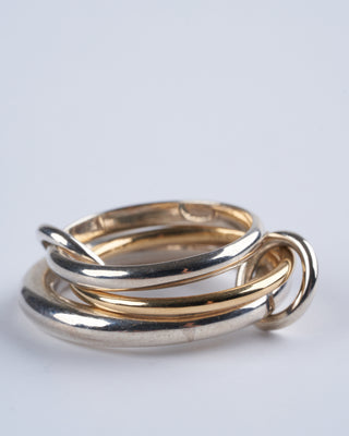amaryllis ring - silver and yellow gold