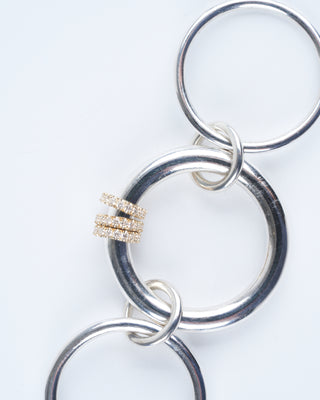 gemini silver with yellow gold pavé annulets - sg