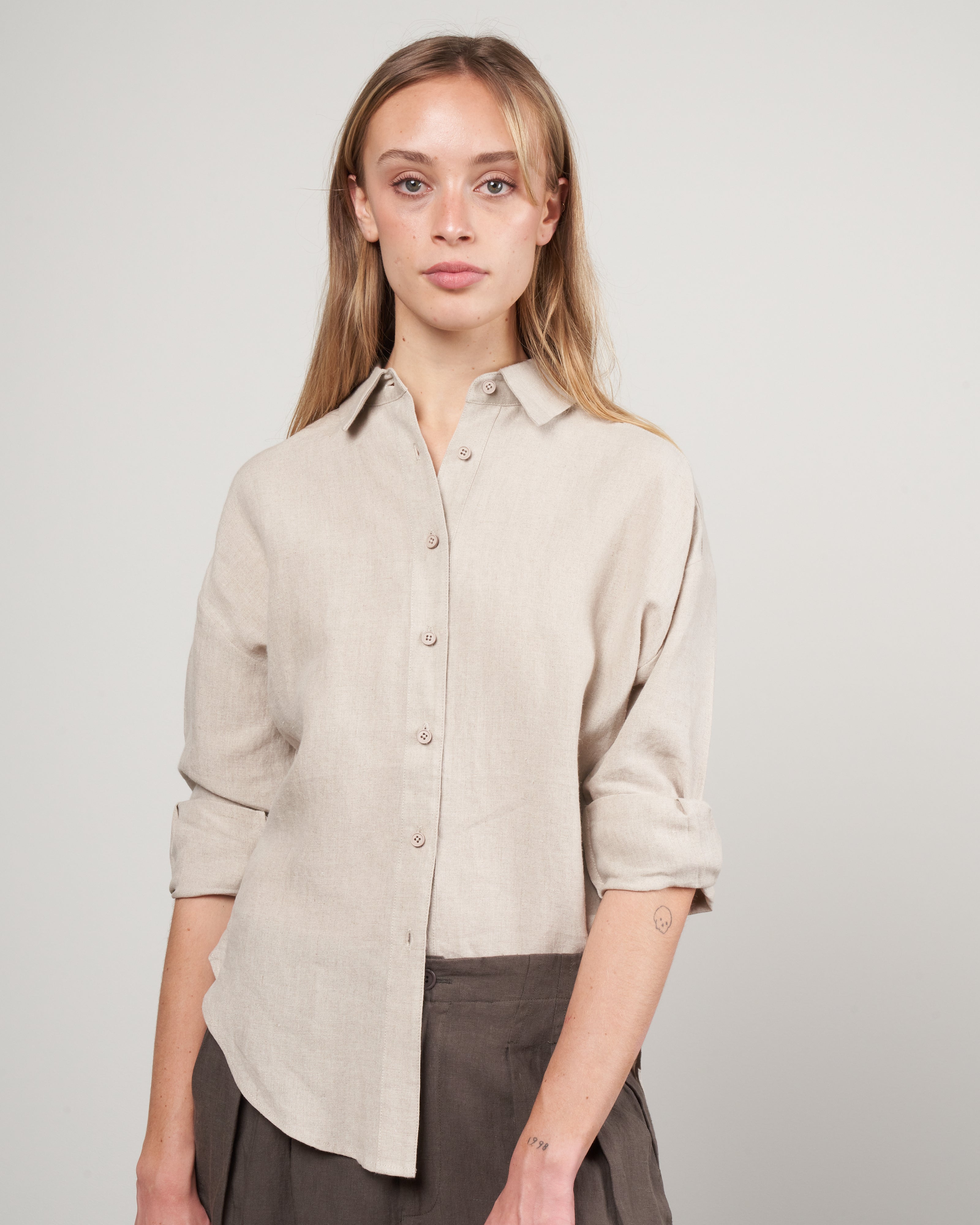 oatmeal dress shirt Oatmeal Cashmere Touch Australian Merino Quarter Zip Sweater | Collars & Co: Designer Polo Shirts