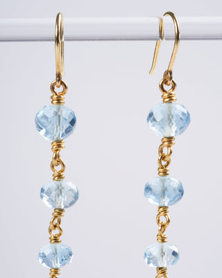 spun sugar aquamarine earrings - blue