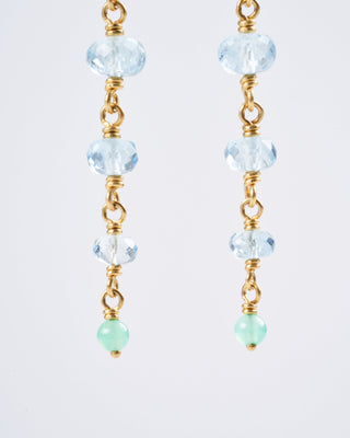 spun sugar aquamarine earrings - blue