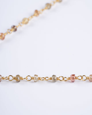 spun sugar multi-stone pendant necklace - brown and gold