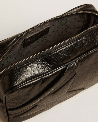 star bag in wrinkled lamb leather - black