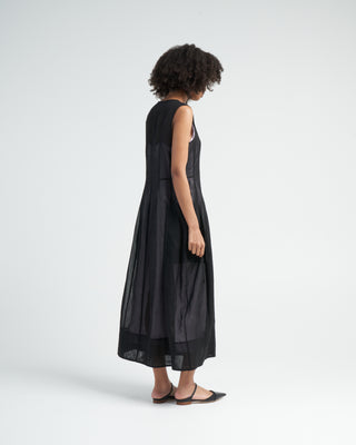 startch cotton organza dress - black