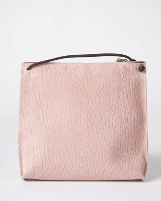strappy pouch - blush embossed suede