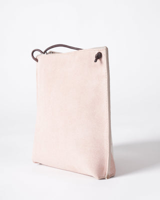 strappy pouch - blush suede
