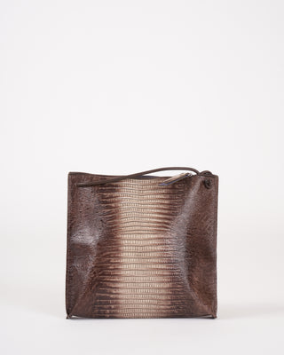 strappy pouch - khaki embossed lizard