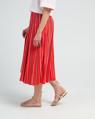 summer jacquard knit skirt - bright red
