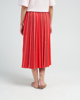 summer jacquard knit skirt - bright red