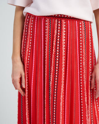 summer jacquard knit skirt - bright red