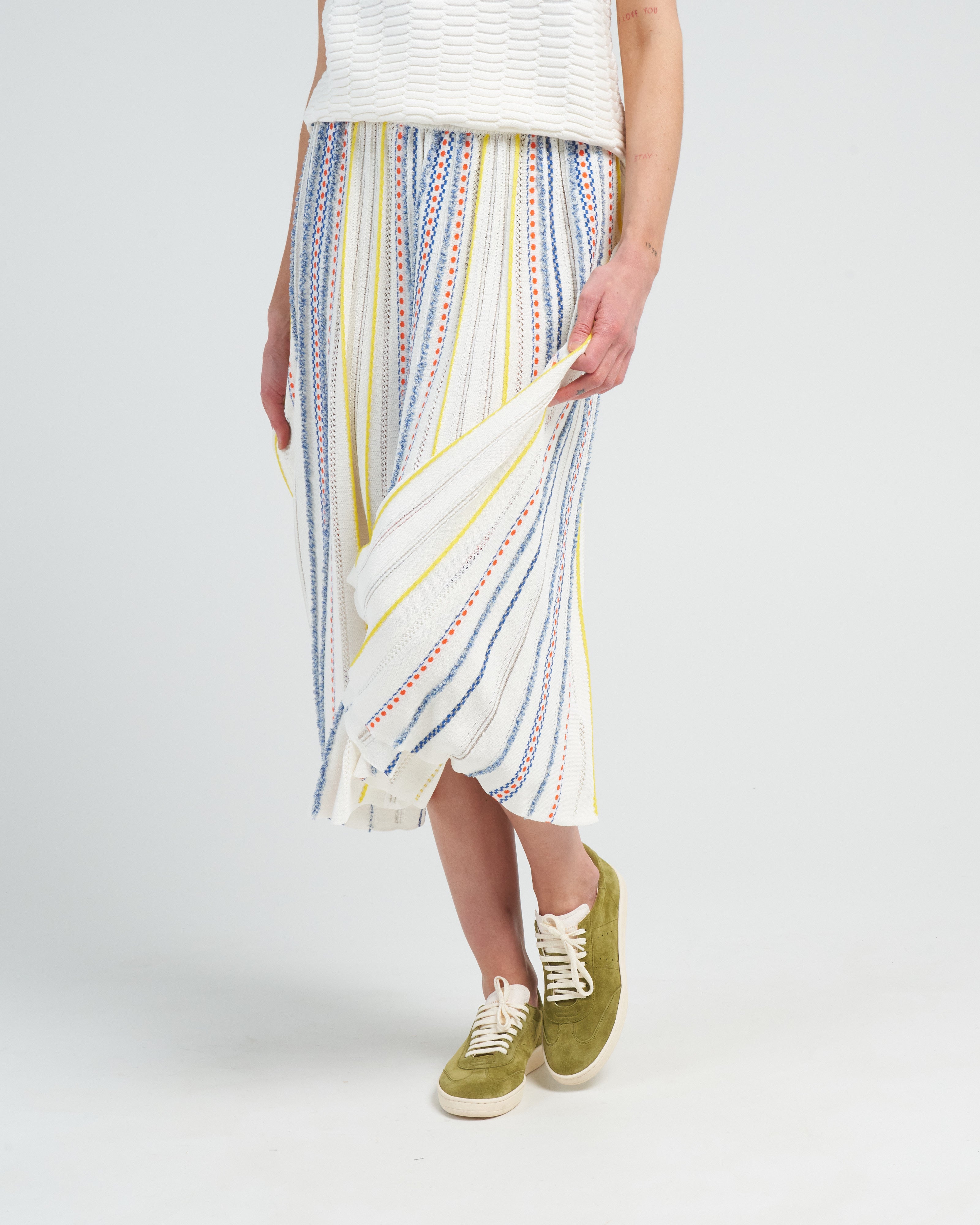 Molli Summer Jacquard Knit Skirt With Couture Details