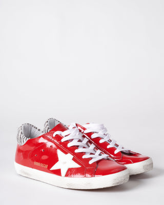 super-star naplack upper leather star minizebra horsy heel - red/white/white black 40409