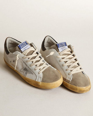 super-star suede toe leather lacing and heel laminated star - white/taupe/silver/black
