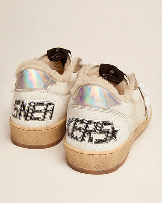 super-star leather with suede toe and shearling lining - white/ice/black/pink