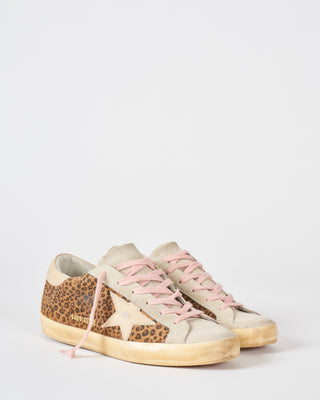 super-star leopard print suede with leather star - leopard/ivory/warm sand