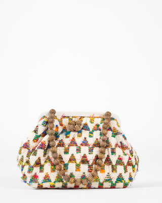 susan embroidered clutch - cream/multi