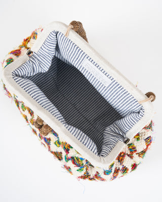 susan embroidered clutch - cream/multi
